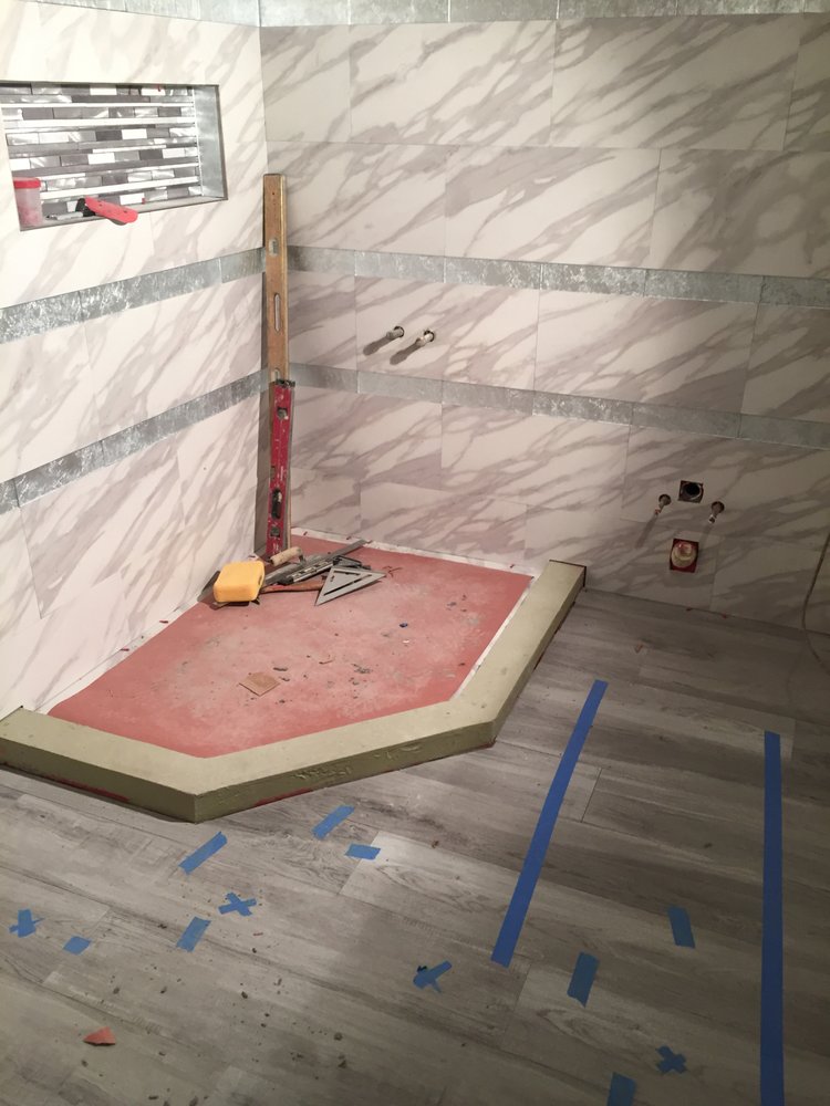 Mobile home bathroom remodel nearing completion
