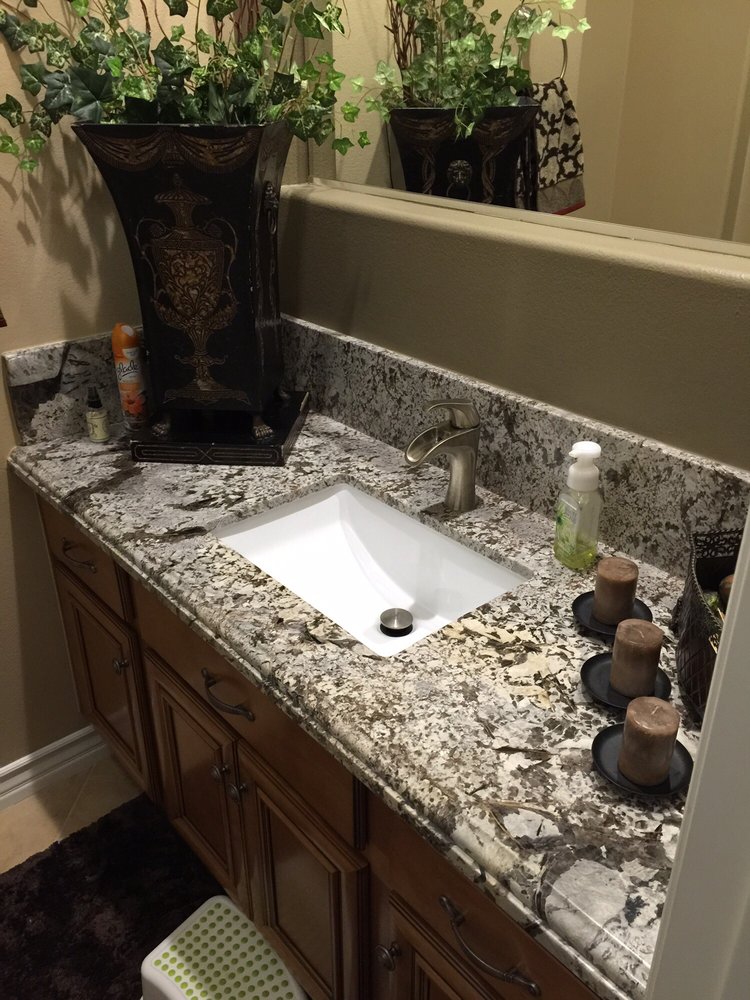 New bathroom sink installed in a mobile home remodel