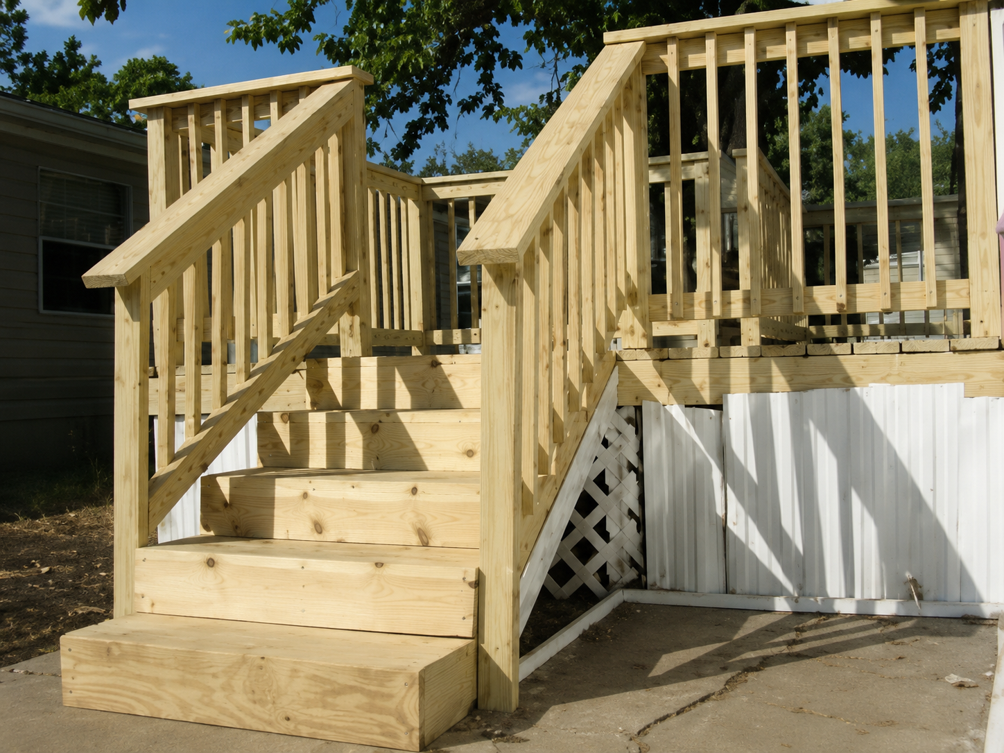 Custom stairs built for a mobile home entry