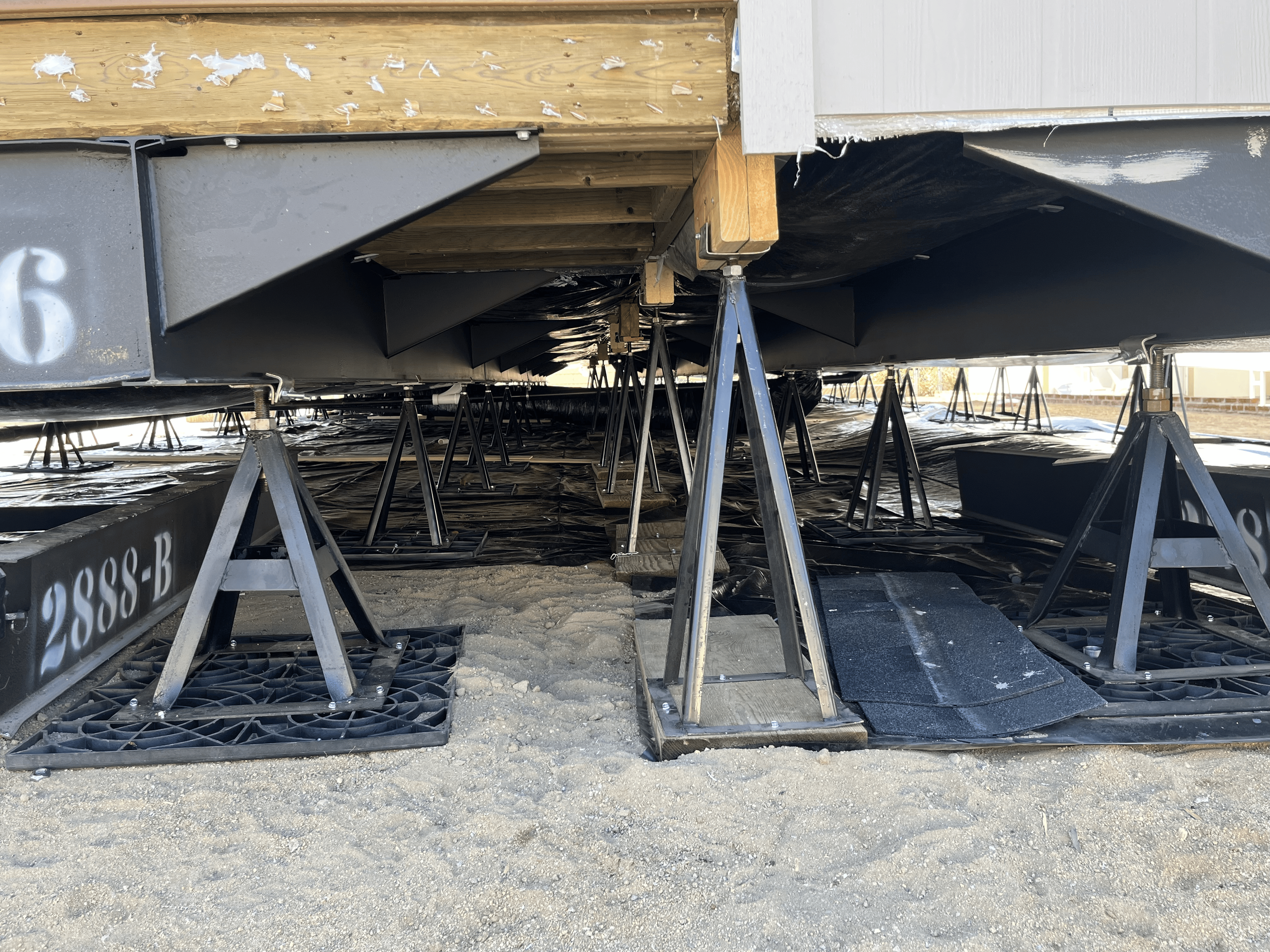 Mobile home foundation piers and support system installed by Cal Star