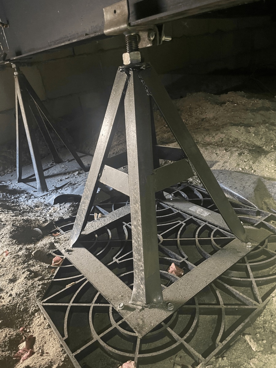 Earthquake resistant bracing system installed on a mobile home foundation by Cal Star