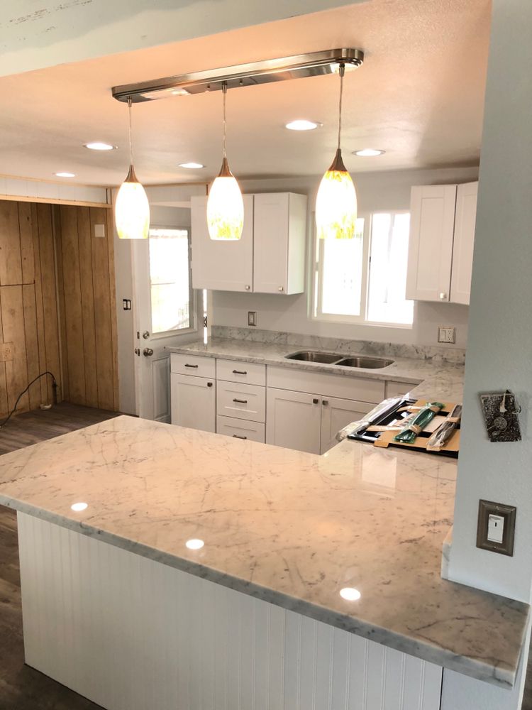Detail from a mobile home kitchen remodel