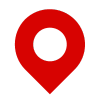 Red Color MAP Icon On transparency Background