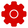 Red Color Cog wheel Icons & Symbols