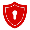 Red Color Security Icon On transparency Background