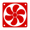 Red Electric Fan Icon On transparency Background