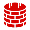 Red Brick wall icon On transparency Background
